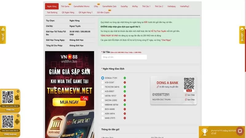Các bước đơn giản để nạp tiền an toàn nhất tại nhà cái Các bước đơn giản để nạp tiền an toàn nhất tại nhà cái